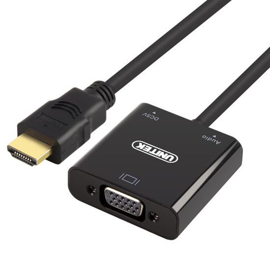 Unitek HDMI to VGA Converter with Audio, 17cm, Max Full HD 1080p, Supports 3D... Carousel 1