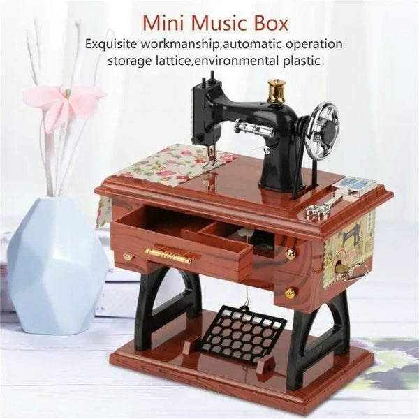 Portable Sewing Machine Sky City Retro Sewing Machine Gift Music Box Crea CHK29M Carousel 1