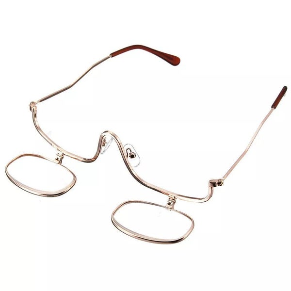 Women Adjustable Flip Down 3x Magnifying Dual 2 Lens Makeup Glasses Cosme CHK29M Carousel 1