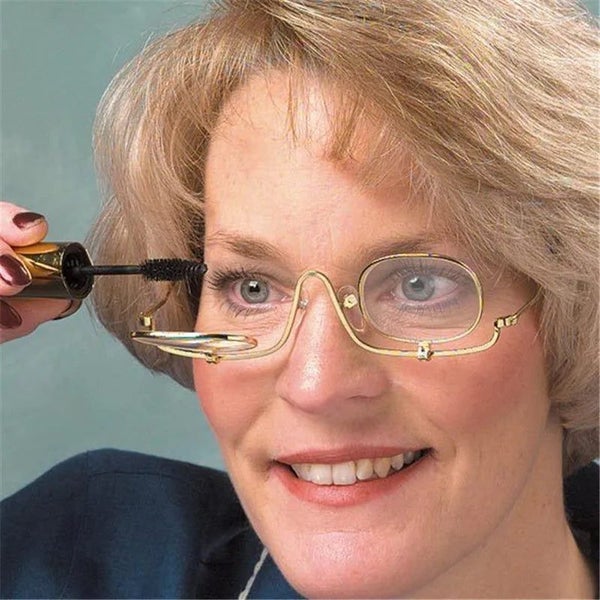 Women Adjustable Flip Down 3x Magnifying Dual 2 Lens Makeup Glasses Cosme CHK29M Carousel 7