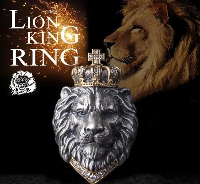 FDLK New Retro Style Cross Crown Lion Animal Ring Men's Domineering Goth CHK29M Carousel 2