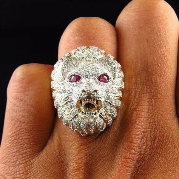 FDLK New Retro Style Cross Crown Lion Animal Ring Men's Domineering Goth CHK29M Carousel 11