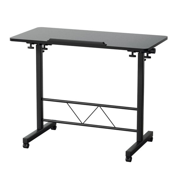 Laptop Desk Table Height Adjustable Wooden Bed Side Tables 80cm Black Carousel 1