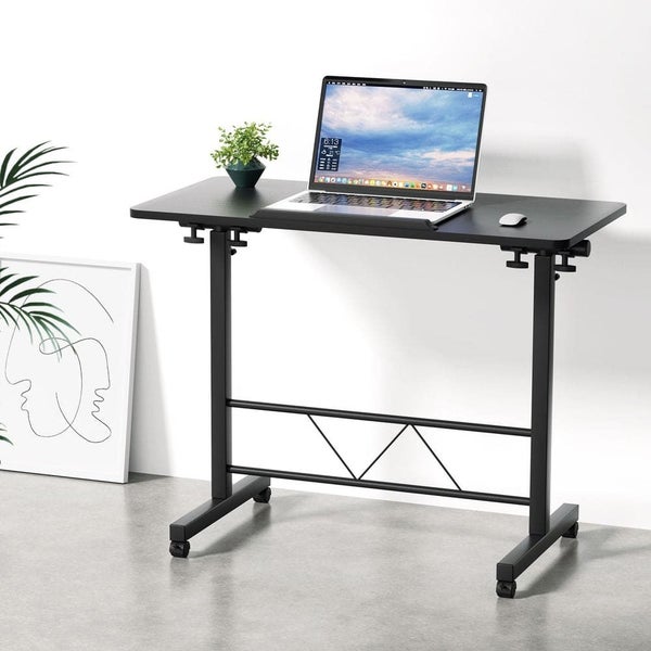 Laptop Desk Table Height Adjustable Wooden Bed Side Tables 80cm Black Carousel 7