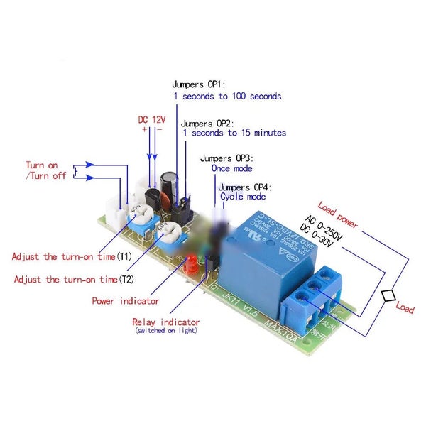 diymore JK11 Adjustable Cycle Timer Delay On/Off Switch Relay Module DC 5 CHK29M Carousel 1