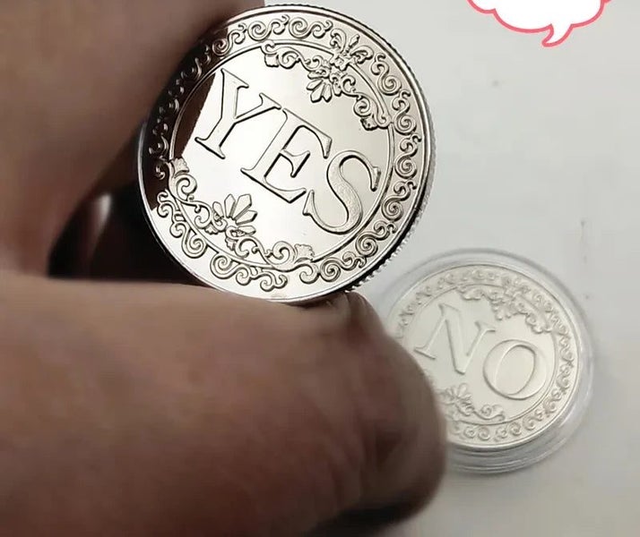 Diameter 25mm Coin YES or NO Make Decision Commemorative Badge Double Si CHK29M Carousel 9