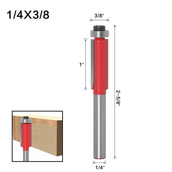 4Pc 6mm 1/4" Shank Flush Trim Router Bits End Mill For Wood Lengthened Tr CHK29M Carousel 12