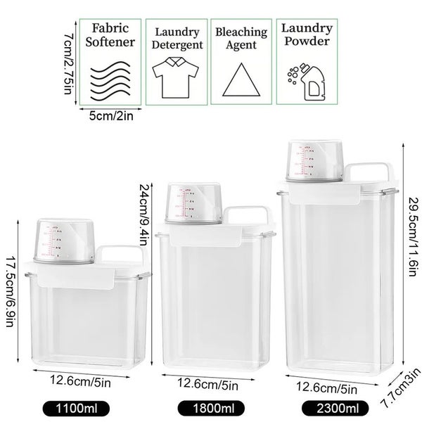 1100/1800/2300Ml Refillable Laundry Detergent Dispenser Empty Tank for Po CHK29M Carousel 13