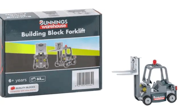 Bunnings Warehouse Building Blocks Forklift Model Toy Figure for Kids Carousel 5
