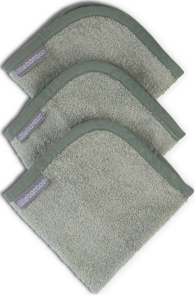 Little Bamboo: Towelling Washer - Bayleaf (3 Pack) Carousel 1