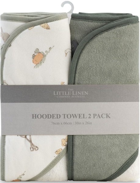 Little Linen: Hooded Towel - Farmyard Lamb (2 Pack) Carousel 1