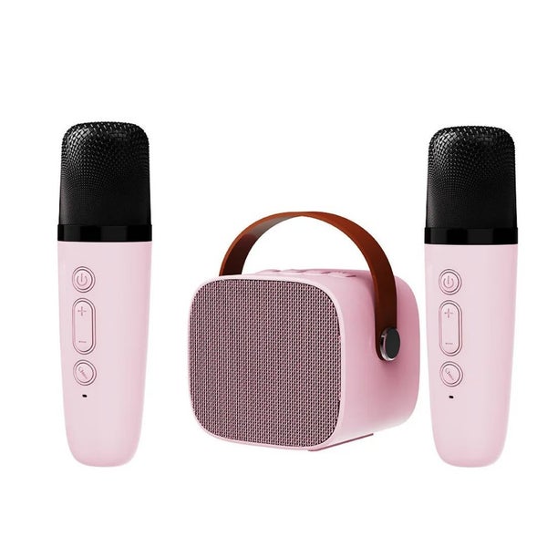 Mini Karaoke Machine for Kids, Portable Bluetooth Speaker with 2 Wireless CHK29M Carousel 2