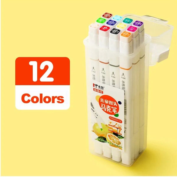 12/18/24/36/48 Highlighter Color Pen Double-Headed Color Marker Art Marke CHK29M Carousel 1
