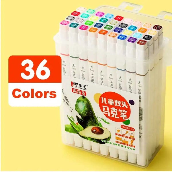 12/18/24/36/48 Highlighter Color Pen Double-Headed Color Marker Art Marke CHK29M Carousel 15