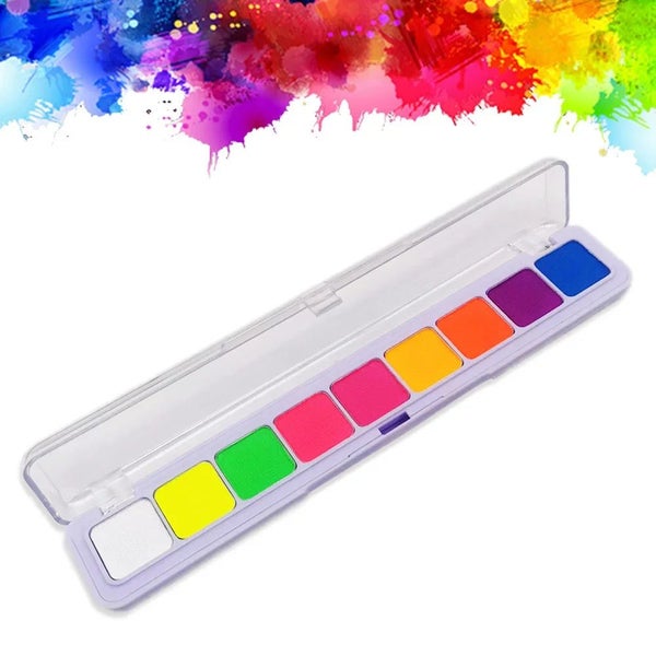 8/9Color/box Water Activated Eyeliner Eyeshadow Palette UV Light Neon Rea CHK29M Carousel 12