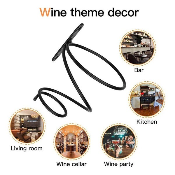 1PCS Wall Mounted Wine Racks Red Wine Bottle Display Holder Metal Hanging CHK29M Carousel 6