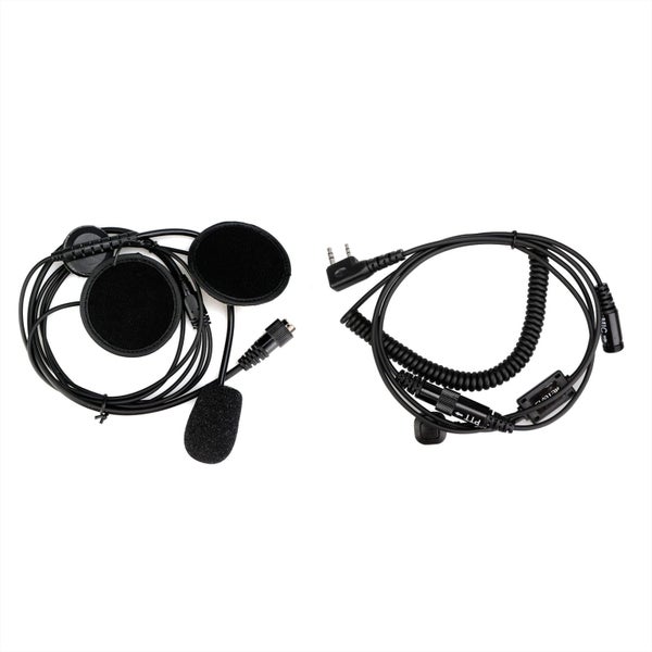 TECHOMAN Button PTT Motorcycle Helmet Headset for Baofeng 2 Pin Carousel 2