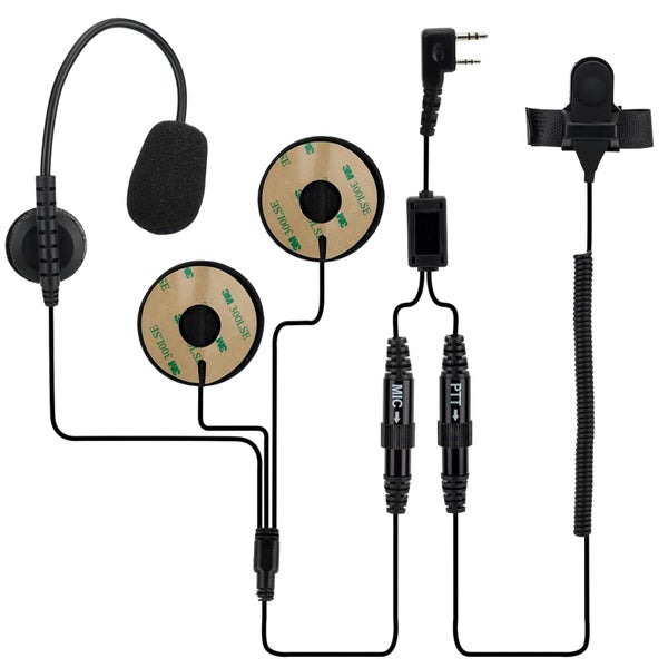 TECHOMAN Finger PTT Motorcycle Helmet Headset for Baofeng 2 Pin Carousel 1