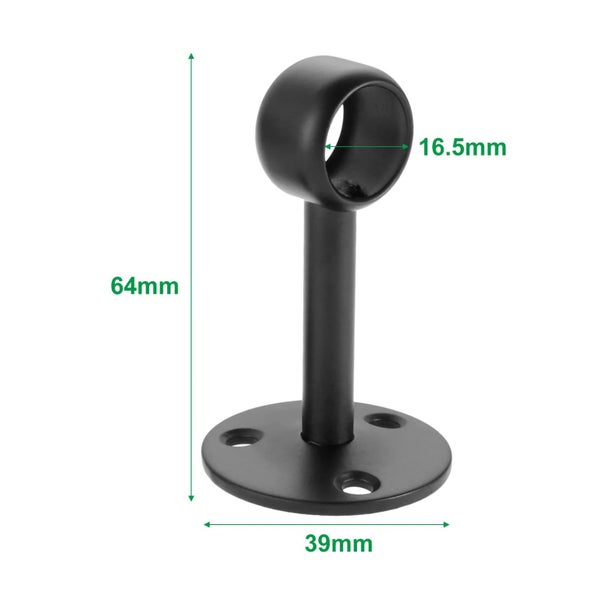 DRELD 2Pc Stainless Steel Flange Rod Holder Closet Pole End Supports Sock CHK29M Carousel 1