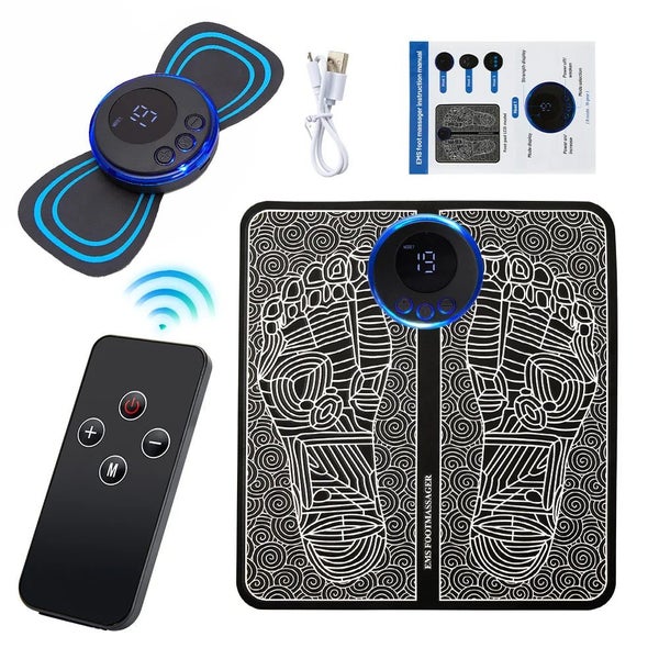 Electric EMS Foot Massager Pad Foldable Massage Mat Muscle Stimulation Re CHK29M Carousel 1