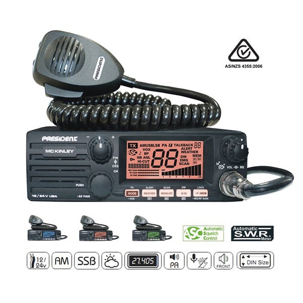 PRESIDENT McKinley AM / SSB CB 27MHz Radio Transceiver Home Kit - 4 / 12 watts Carousel 2