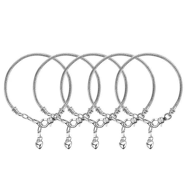 5pcs Gold Silver Bracelet Simple Delicate Snake Chain Bracelet for Women CHK29M Carousel 1