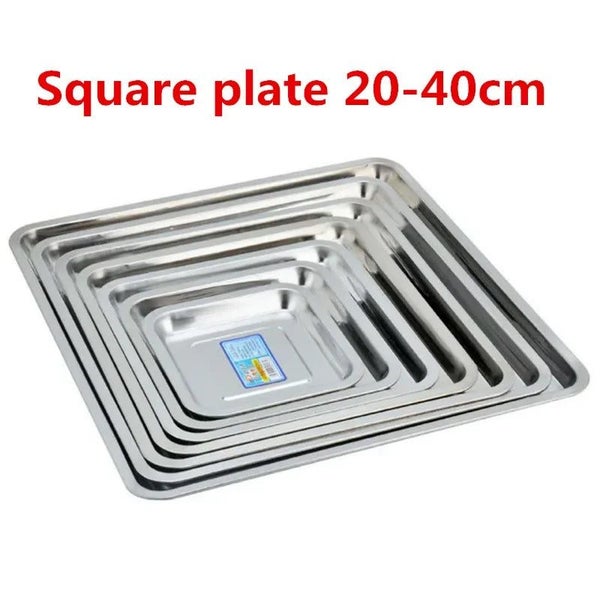 square stainless steel plate grill bbq Storage tray steamed grilled fish CHK29M Carousel 1