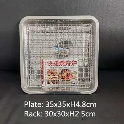 square stainless steel plate grill bbq Storage tray steamed grilled fish CHK29M Carousel 11