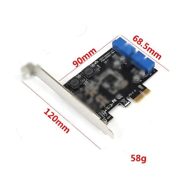 Super Speed PCIe To 2 Port 19Pin USB 3.0 Riser Card PCI-e To Dual Interna CHK29M Carousel 2