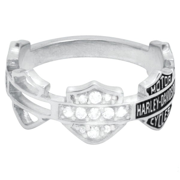hdr0227 Harley-Davidson(R) Women`s Ring , Multi Bar and ; Shield Logo Band , ... Carousel 1