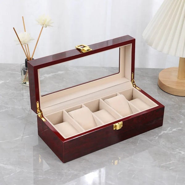 Luxury Red Painted Wooden Watch Boxes Storage Organizer Box Watch Box Dou CHK29M Carousel 15