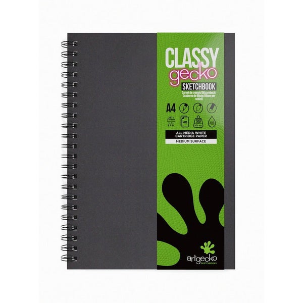Artgecko Classy Sketchbook A4 80 Pages 40 Sheets 150gsm White Paper Carousel 1