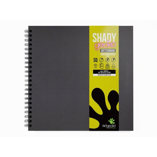 Artgecko Shady Sketchbook 300mm Square 80 Pages 40 Sheets 200gsm Black Toned ... Carousel 1