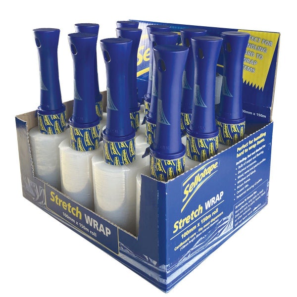 Sellotape Stretch Wrap 100mmx150m on Handle Carousel 2