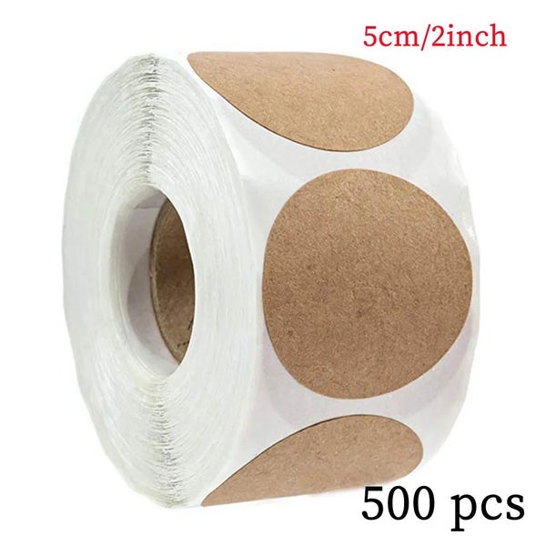 Kraft Paper Stickers Round Blank Labels For Handmade Gift Tag Paper DIY E CHK29M Carousel 1