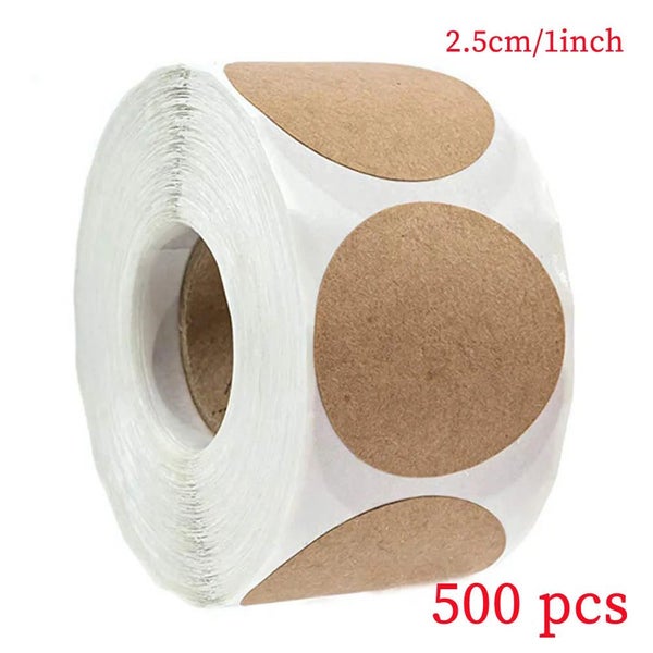 Kraft Paper Stickers Round Blank Labels For Handmade Gift Tag Paper DIY E CHK29M Carousel 1