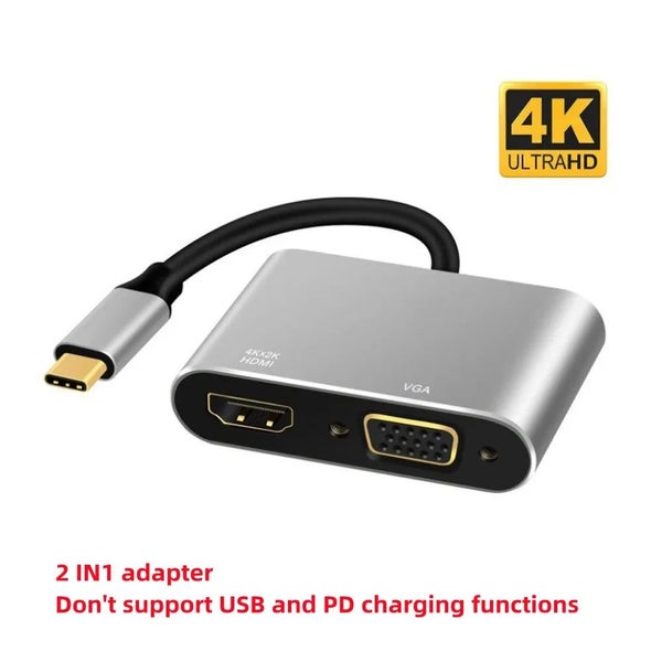 4K Type C to HDTV-compatible USB C 3.0 VGA PD Adapter Dock Hub for Macboo CHK29M Carousel 2