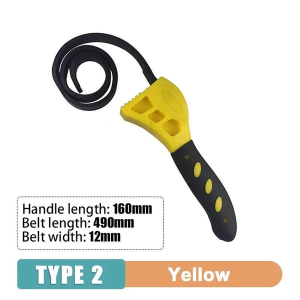 6/8/12inch Belt Wrench Adjustable Oil Filter Puller Strap SpannerChain To CHK29M Carousel 14