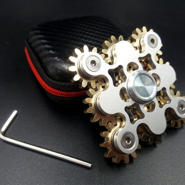 Pure Brass Fidget Spinner Gears Linkage Fidget Gyro Toy Carousel 1