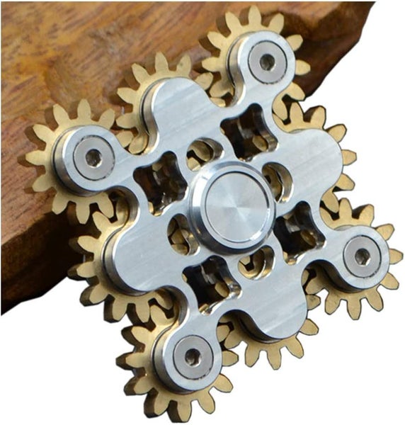 Pure Brass Fidget Spinner Gears Linkage Fidget Gyro Toy Carousel 2