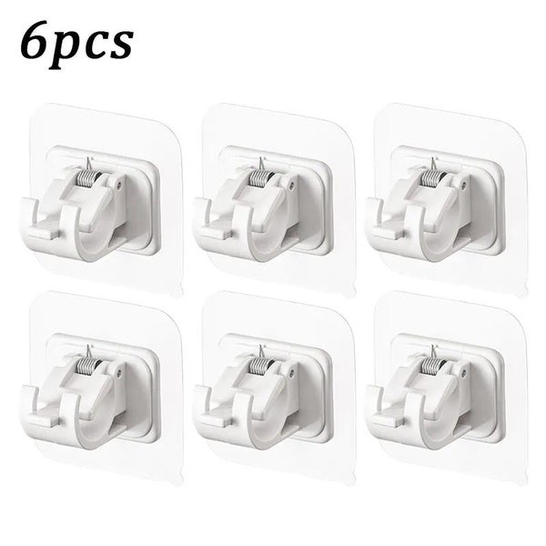 4/6/24PCS Adjustable Curtain Rod Clip Self Adhesive Clamp Hook Curtain H CHK29M Carousel 1