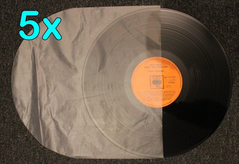 5x inner / dust sleeves for LP's / 12" records. No extra postage for extras Carousel 1