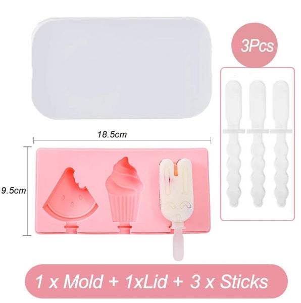 Silicone Ice Cream Mold DIY Cartoon Animal Fruit Popsicle Mould With Lid CHK29M Carousel 2