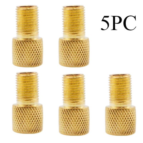 5PC F/V To A/V Valve Adapter Bike Value Converter Presta To Schrader Gold CHK29M Carousel 2