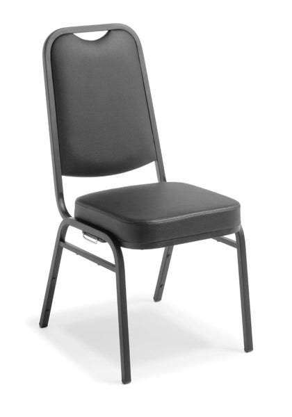 Eden Unite Community Stacking Chair, Black Vinyl Upholstery Carousel 1