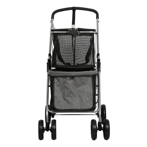 Pet Stroller 2-tier Dog Cat Carrier Foldable Carousel 2