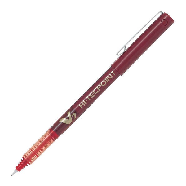 Pilot Hi-Tecpoint V7 Rollerball Fine Red Pens (BX-V7-R) x 12's pack Carousel 1