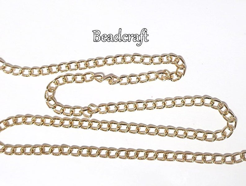 1 Mtr. STRONG GOLD PLATED TWIST CHAIN - FREE COMBINED SHIPPING Carousel 1