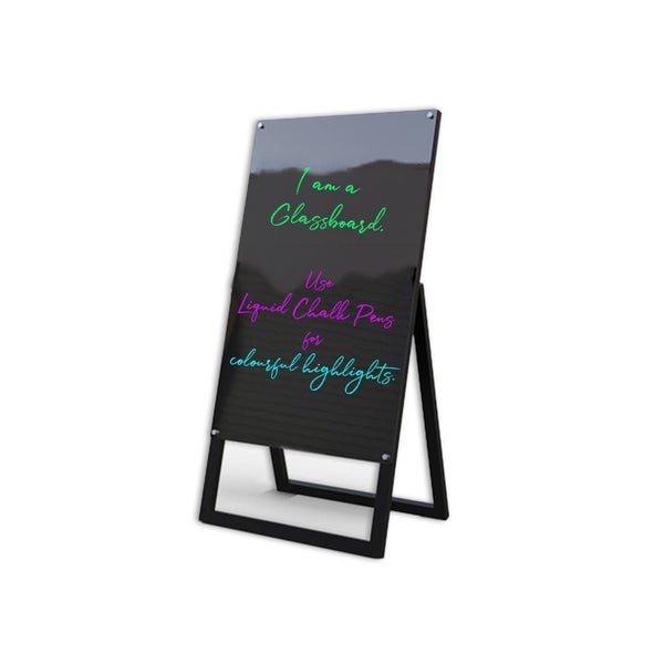 Black Glassboard Easel Signboard - 500mm x 800mm Carousel 2