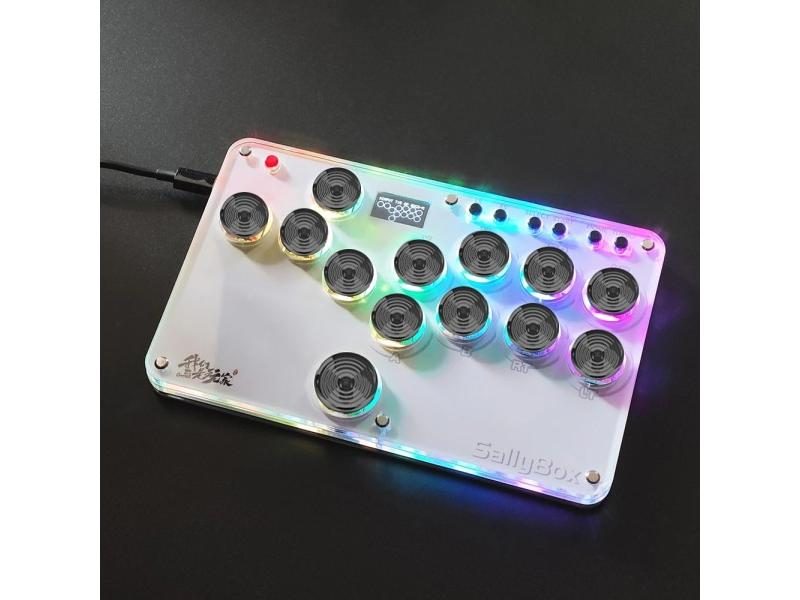 Mini HitBox SallyBox With Gamerfinger Caps LED Light Fighting Stick Controller Carousel 2